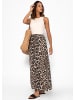 SASSYCLASSY Maxi Musselin Rock mit Schlitz in Beige