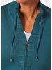 GOLDNER Kurzgröße:  Herbstcardigan mit Reißverschluss in dunkelpetrol