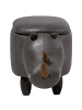 Beliani Tierhocker RHINO in Grau/Braun - (W) 60 x (H) 35 x (L) 32 cm