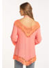 IZIA Damen Tunika Mit Häkelpart in Orange