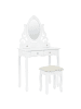 Beliani Schminktisch AMOUR in Weiß/Beige - (W) 75 x (H) 139 x (L) 40 cm