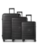 Redolz Essentials 11 4 Rollen Kofferset 3-teilig mit Dehnfalte black
