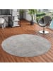 Pergamon Hochflor-Teppich Aloha Rund in grau