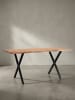 KADIMA DESIGN Esstisch Massivholz Industrial, Akazie kompakt mit X-Beinen