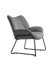 Home Nature Wohnkonzept Lounge Ohrensessel aus Flauschstoff in Grau 55x60x80 cm
