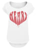 F4NT4STIC Long Cut T-Shirt Valentinstag Herz Rot in weiß