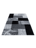 KADIMA DESIGN Teppich Handwäsche Kurzflor Abstrakte Karos Polypropylen Wohnzimmer in Schwarz