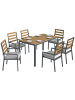 Outsunny Gartengarnitur,146L x 80B x 74H cm,Naturholz