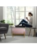 relaxdays Samt Sitzbank in Rosa - (B)60 x (H)40 x (T)43 cm