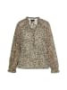 faina Damen Bluse Mit Leo-Print in Hellbeige Mehrfarbig
