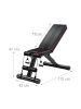 relaxdays Hantelbank in Schwarz - (B)42 x (H)47 x (T)110 cm