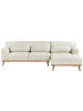 Beliani Ecksofa SIMOS in Weiß/Braun - (W) 264 x (H) 80 x (L) 82 cm
