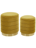 Beliani 2er-Set Pouf GARLAND in Gelb/Gold