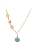 faina Women Necklace in Rose Gold Turquoise