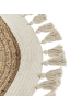 Beliani Geflochtener Teppich SAMSUN in Beige/Weiß - (W) 120 x (H) 120 x (L) 120 cm