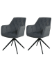 MCW 2er-Set Esszimmerstuhl L80 drehbar mit Armlehne, Anthrazit