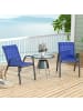 COSTWAY 2er Set Gartenstühle 56x70x84cm in Blau