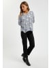 Kaffe Langarm-Bluse KAfloa Regular fit in Blue / Chalk Big Flower Print