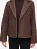 Vila Boucle Jacke mit Fly-Away Kragen in Coffee Bean