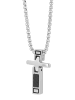 Adeliás Unisex Halskette mit Anhänger – Kreuz aus Edelstahl in silber