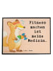 Mr. & Mrs. Panda Tischunterlage Fuchs Fitness Design mit Spruch in Weiß