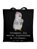 Mr. & Mrs. Panda Tote Bag Hebamme Superhelden mit Spruch in Schwarz
