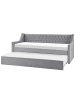 Beliani Tagesbett MONTARGIS in Grau - (W) 91 x (H) 94 x (L) 219 cm