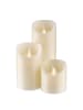 Butlers LED Kerzen-Set GLOWING FLAME 3-tlg. in Beige