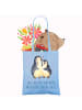 Mr. & Mrs. Panda Jutebeutel Pinguin umarmen mit Spruch in Sky Blue