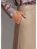 MADELEINE Leder-Look Midi-Rock mit Reißverschluss in taupe