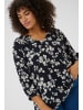 KAFFE curve Bluse langarm KCtrine Regular fit in Marine Flower