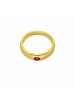 Adeliás Damen 585 Gold Anhänger Taufring mit Rubin Ø 11,2 mm in rot
