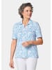 GOLDNER Pikee-Druckpoloshirt in azurblau / weiß