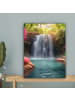 OnlyWow Leinwand Bilder Tropischer Wasserfall