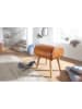 KADIMA DESIGN Sitzhocker | Echtleder/Holz, 45x53x40cm, Turnbock
