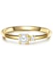 Glanzstücke München Ring aus Sterling Silber mit Zirkonia Süßwasser-Zuchtperle in gelbgold
