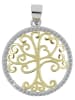 Adeliás Damen Anhänger Lebensbaum aus 925 Silber mit Zirkonia in gold
