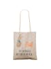 Mr. & Mrs. Panda Tote Bag Hasen Muschel mit Spruch in Grau Pastell