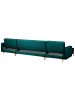 Beliani Modulsofa ABERDEEN in Grün/Gold - (W) 348 x (H) 83 x (L) 168 cm