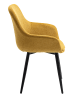 SalesFever Esszimmerstuhl 2er-Set mit Armlehnen Strukturstoff und Metall in Gelb