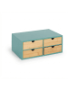 relaxdays Schreibtisch Organizer in Mint/ Natur - (B)33 x (H)14 x (T)21 cm