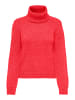 JACQUELINE de YONG Warmer Rollkragen Strickpullover Langarm Stretch Sweater JDYDINEA in Rot