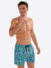 HOM Badeshorts Beach Boxer Marbella in blue print