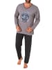 NORMANN Pyjama langarm Schlafanzug - 70367 in grau