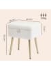 SONGMICS Sitzhocker Glamor in Weiß - (B)30 x (H)50 x (T)40 cm