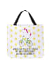 Mr. & Mrs. Panda Tote Bag Einhorn Radfahrer mit Spruch in Weiß