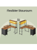 VASAGLE Computertisch Barnet in Vintagebraun - (B)140 x (H)150 x (T)100 cm