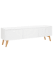 Beliani TV-Möbel LIBERTY in Weiß/Braun - (W) 180 x (H) 55 x (L) 40 cm