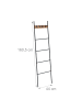 relaxdays Handtuchleiter in Schwarz/ Braun - (B)44 x (H)160,5 cm
