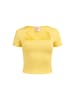 myMo Damen Rippstrick T-Shirt in Hellgelb